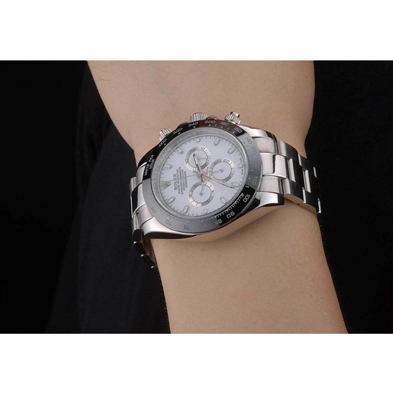 Aaa replica watch Tachymeter Strap Black Ceramic Dial Steep White Stainless 80249 Rolex Daytona 0817